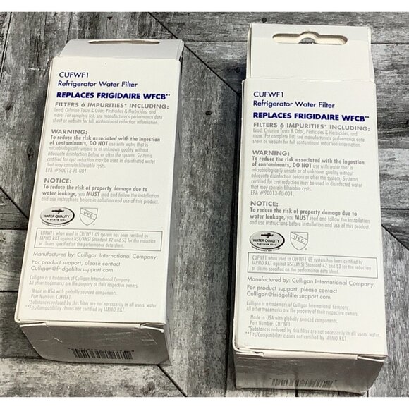 2 Culligan Refrigerator Water Filter CUWF1 Replaces Frigidaire WFCB - Picture 4 of 5